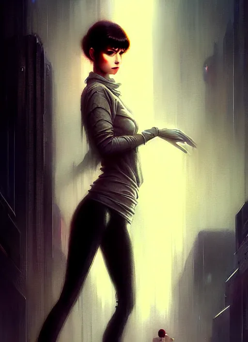 Image similar to ! dream hyper realistic portrait gorgeous, beautiful rachael rosen from blade runner set in modern times, fully clothed in a cute outfit by greg rutkowski, scott m fischer, artgerm, loish, slight glow, atmospheric, anne stokes, alexandros pyromallis,