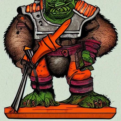 Image similar to an ork, illustration