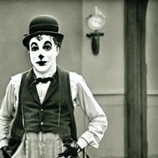 Image similar to A still of Charlie Chaplin in Joker (2019)