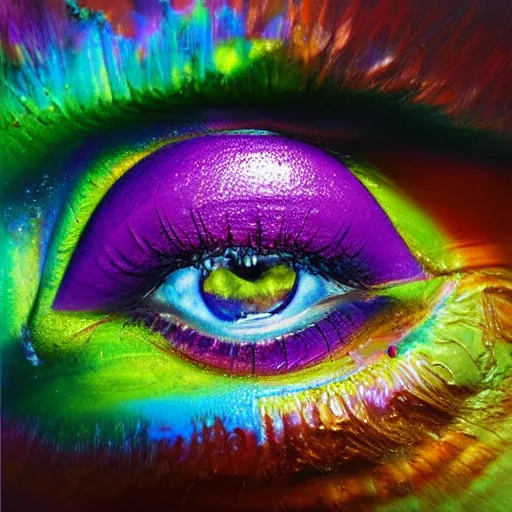 Prompt: a super majestic, beautiful strange true to life hyperrealistic oil painting depicting your approaching fate. 1 6 k resolution. vivid light and colors. fantasticallyl beautifully elegant metal batter mixer with a mix of unbelievably iridescent bright violet eyes, highly detailed image shown a variety of different styles of a saradine can.