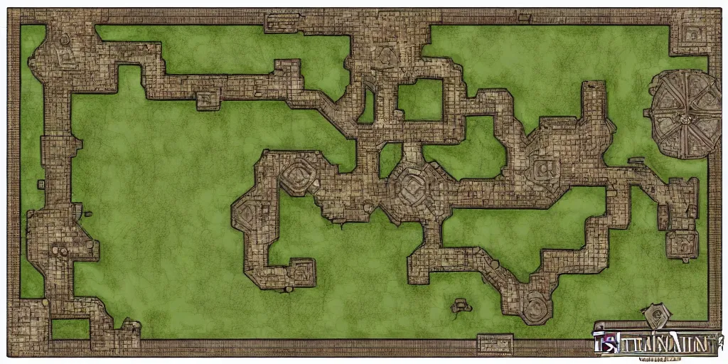 Prompt: DnD BattleMap of Cheiftain Palace. Grid battlemap 20x17