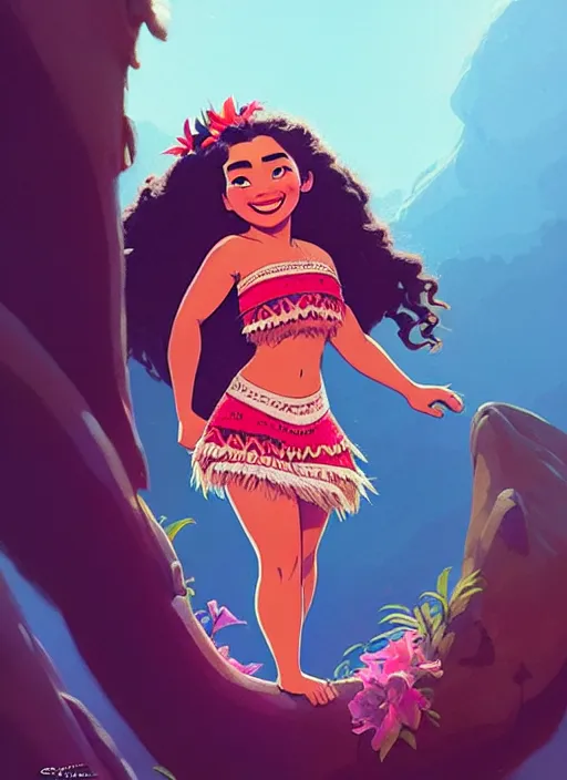 Image similar to dream highly detailed portrait of disney's princess moana, magnificent, photographic realistic background, by atey ghailan, by greg rutkowski, by greg tocchini, by james gilleard, by joe fenton, by kaethe butcher, trending on instagram, award winning details