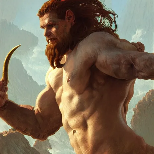 Image similar to ''body portrait of the minotaur, greek mythology, greece, fantasy, dungeons and dragons, d & d, digital painting, artstation, concept art, sharp focus, illustration, art by greg rutkowski and alphonse mucha''