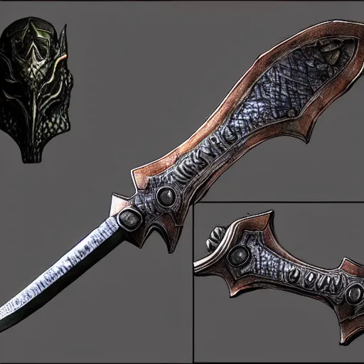 Prompt: detailed fantasy axe in darksouls style