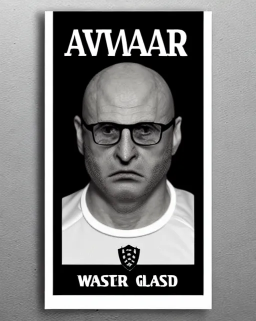 Image similar to avram glazer wanted dead or alive, owner of manchester united football club, wanted poster, bolo poster, pure evil, devils horns, avram glazer, satan, hell, 8 k, symmetry, cinematic lighting