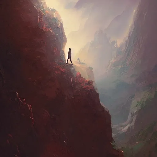 Image similar to angel protecting man falling from a cliff, detailed intricate ink illustration, happy atmosphere, detailed illustration, hd, 4k, digital art, overdetailed art, by greg rutkowski, by loish, complementing colors, Trending on artstation, movie poster style