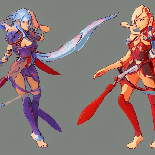 Image similar to character of Breath of fire 4 by the artist Max Berthelot. Rendering the full body character . Sharp focus, full of details, by jenny harder and Jason Nguyen , art book, trending on artstation and cell shading