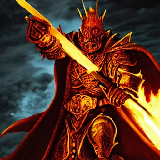 Image similar to hell knight with flaming sword