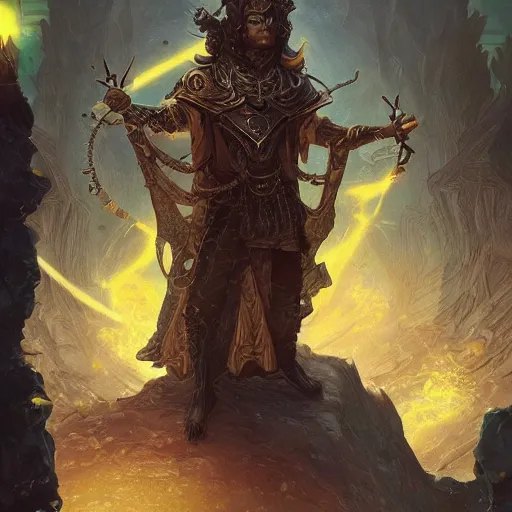 Image similar to character design of Severian the torturer, Gene Wolfe\'s urth of the new sun, highly detailed intricate tarot card illustration, art style by Darius Zawadzki, Moebius, Peter Mohrbacher Artstation trending, 8k