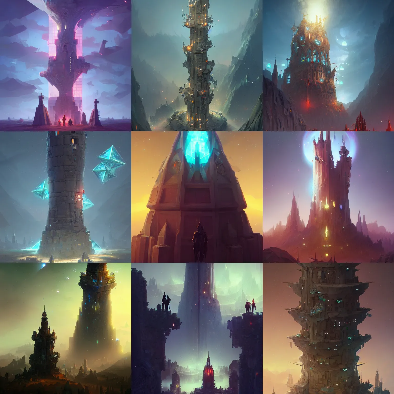 Prompt: a tower with polygonal walls showing stars, by peter mohrbacher dan mumford craig mullins nekro, cgsociety, pixiv, volumetric light, 3 d render