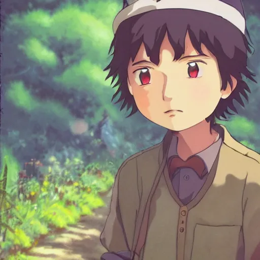 Prompt: friendly guy and small creature , with Fragile looking character portrait face made by Studio Ghibli highly detailed art, beautiful scene, sharp focus, smooth, High contrast, depth of field, 8k, anime art