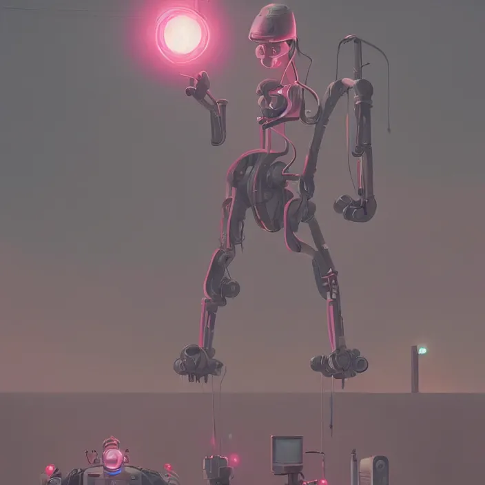 Image similar to dominatrix robot, science fiction, extremely detailed, sharp focus, pastel colors, intricate, realistic, smooth, volumetric lighting, digital painting, by simon stalenhag