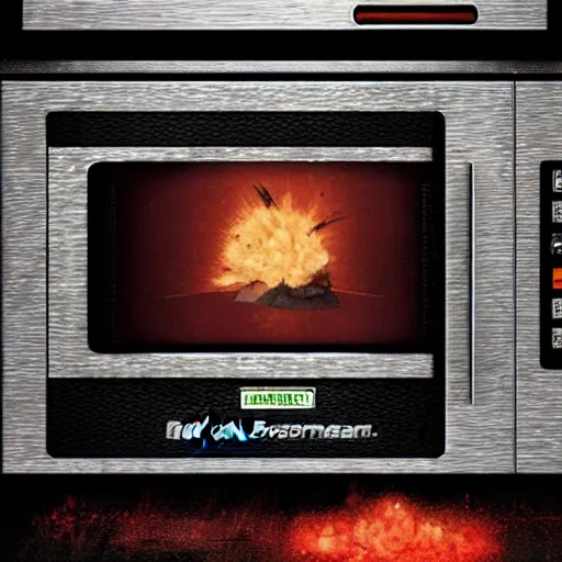 Image similar to Gordon Freeman destroys the microwave, photorealistic