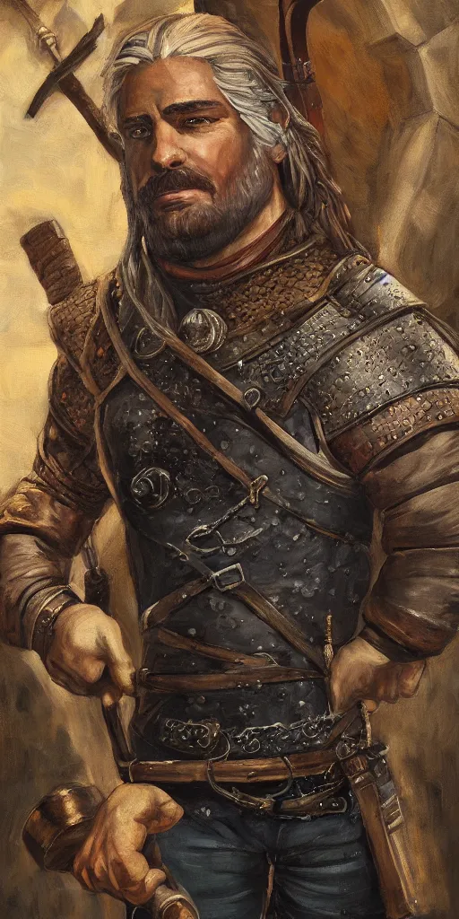Prompt: the portrait of blacksmith, fantasy, witcher, very detailed oil painting, masterpiece, 8 k