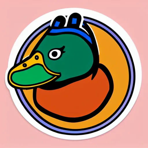 Image similar to portrait of a duck, sticker, highly detailed, colorful, illustration, smooth and clean vector curves, no jagged lines, vector art, smooth