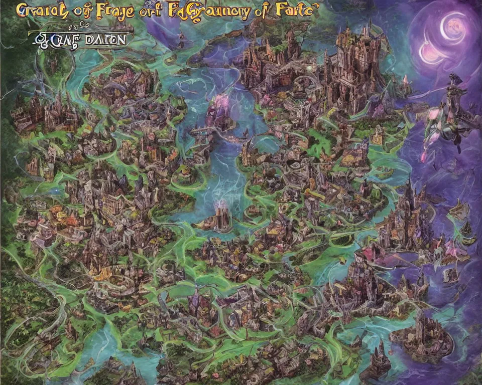 Image similar to grand city of the fae, dungeons & dragons