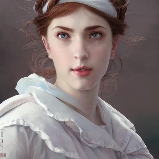 Image similar to epic portrait an woman wearing sailor uniform, digital painting, artstation, concept art, soft light, hdri, smooth, sharp focus, illustration, fantasy, intricate, elegant, highly detailed, D&D, matte painting, in the style of Greg Rutkowski and Alphonse Mucha and artemisia, 8k, highly detailed, jurgens, rutkowski, bouguereau, pastoral, rustic, georgic, detailed concept art, illustration, colorful pastel, painting, detail, ultra detailed, digital art, 4K,