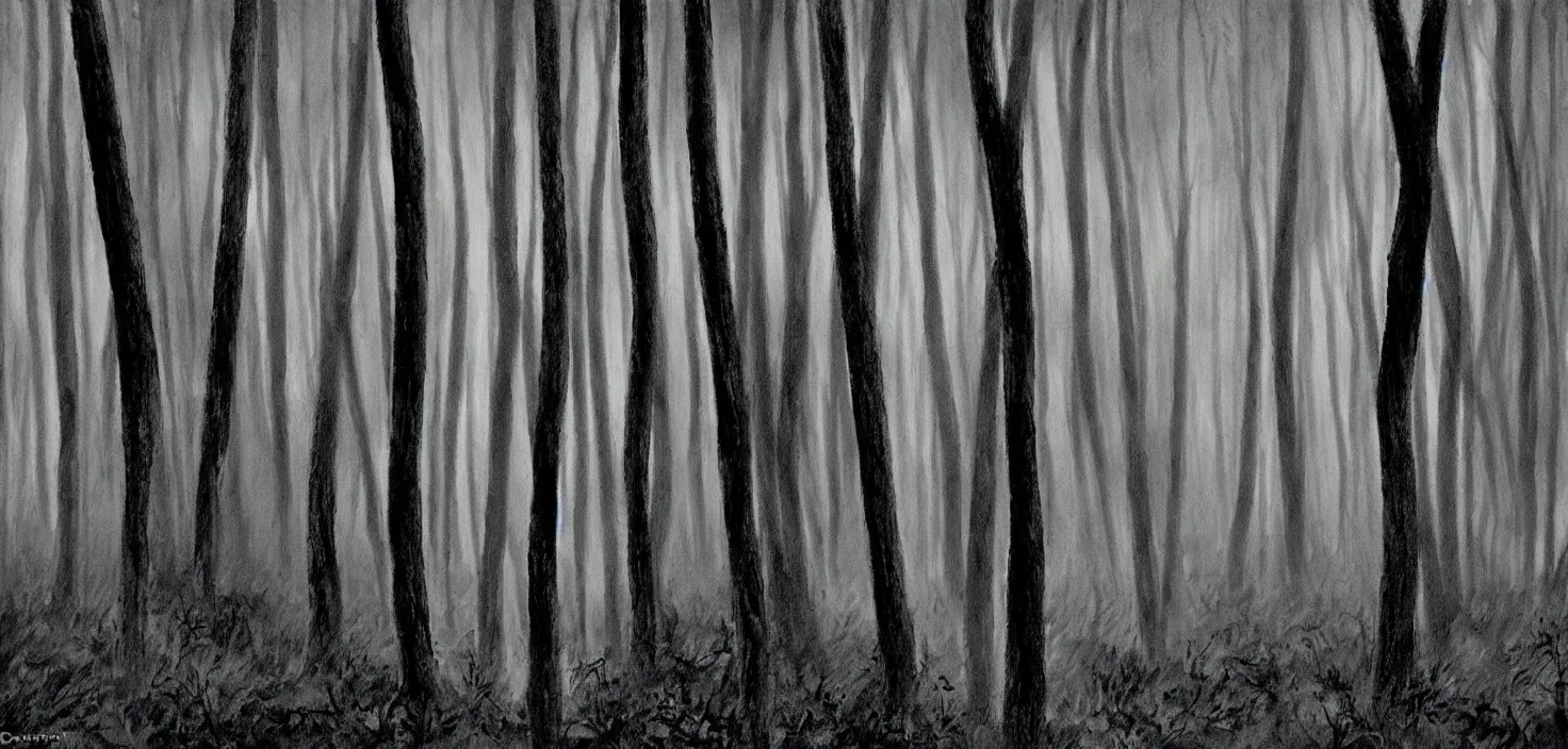 Prompt: dark forest by cooke darwyn