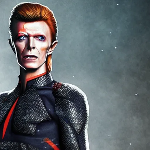 Prompt: david bowie as an avenger
