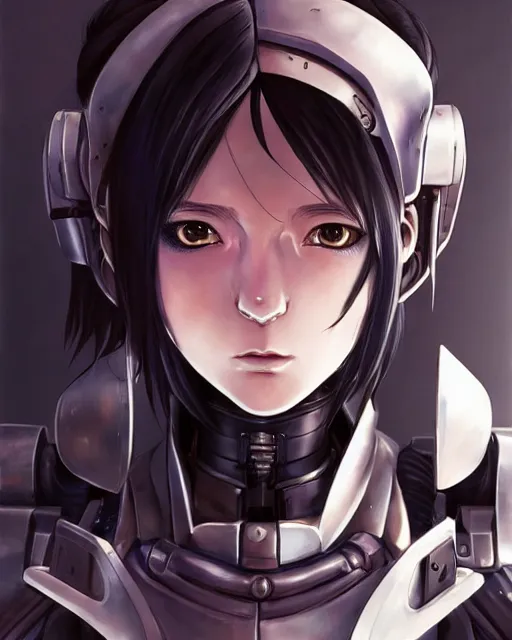 portrait Anime cyberpunk cyborg girl in mechanical