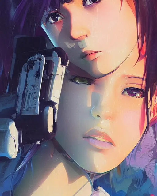 Image similar to police officer girl very very anime!!! fine face, audrey plaza, realistic shaded perfect face, fine details. anime. realistic shaded lighting cyberpunk futuristic neon tattoos styled hair reflective puffy sheen film jacket decorated poster by ilya kuvshinov katsuhiro otomo ghost in the shell magali villeneuve artgerm jeremy lipkin michael garmash rob rey