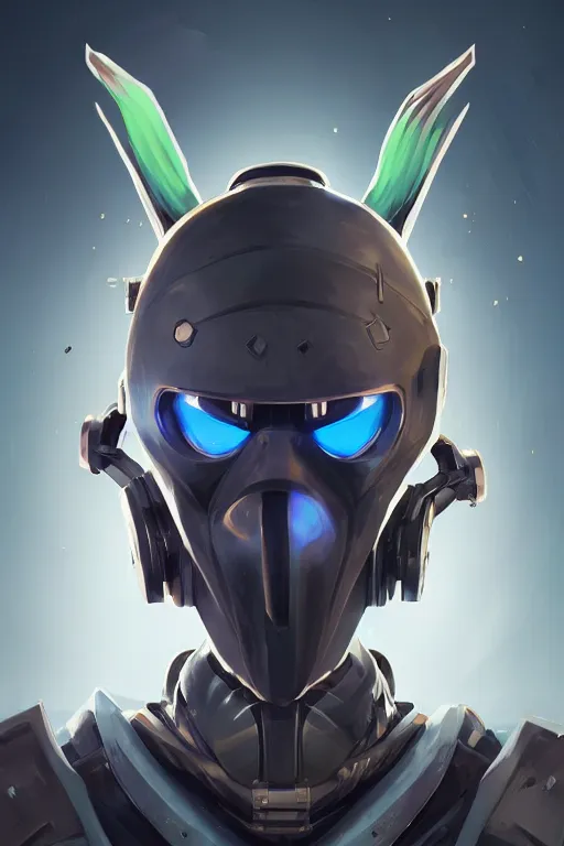 Image similar to epic mask helmet robot ninja portrait stylized as fornite style game design fanart by concept artist gervasio canda, behance hd by jesper ejsing, by rhads, makoto shinkai and lois van baarle, ilya kuvshinov, rossdraws global illumination radiating a glowing aura global illumination ray tracing hdr render in unreal engine 5