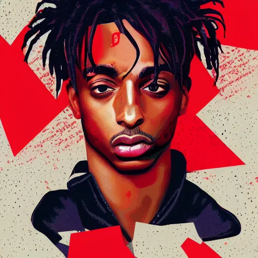 Image similar to Album Art for Playboi Carti \'Whole Lotta Red\', Vampire, Castle, Vector art, Geometric 3d shapes, Gang, Blood Paper Marbling, red smoke, by Sachin Teng, Trending on artstation