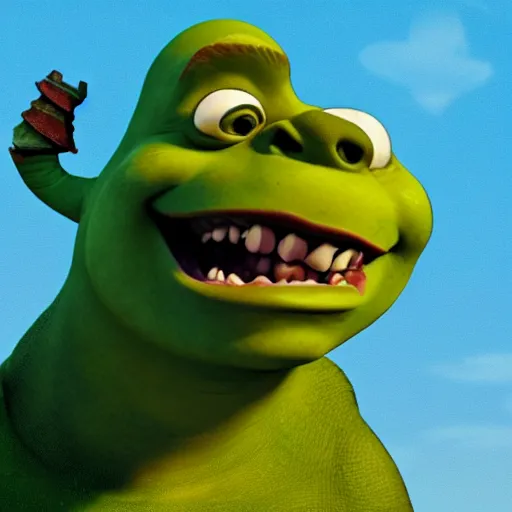 Image similar to shrek dinosaur