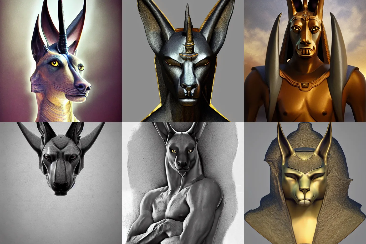 Prompt: anubis hyperrealistic, trending on Artstation