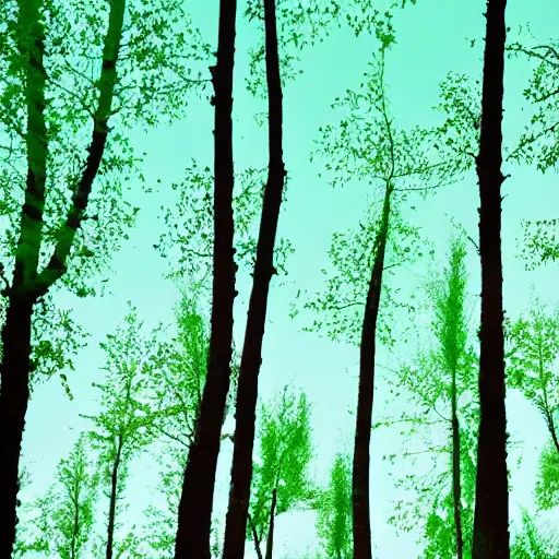 Prompt: mint colored trees