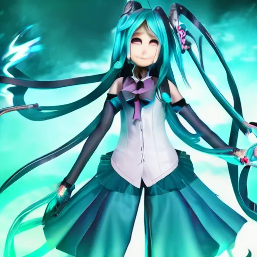 Prompt: Hatsune Miku in Arcane by riot games