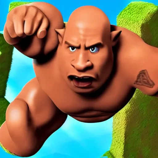 Image similar to dwayne the rock johnson hog rider clash of clans