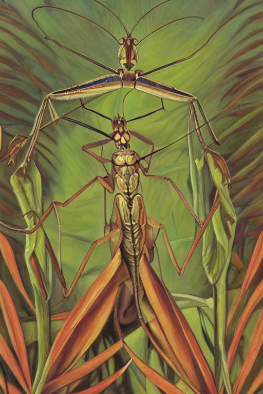 Prompt: praying mantis, by marianne north