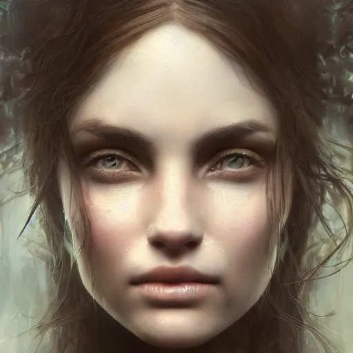 Image similar to photo realistic image of dryad, stunning 3 d render inspired art by istvan sandorfi and greg rutkowski, perfect facial symmetry, realistic, highly detailed attributes and atmosphere, dim volumetric cinematic lighting,