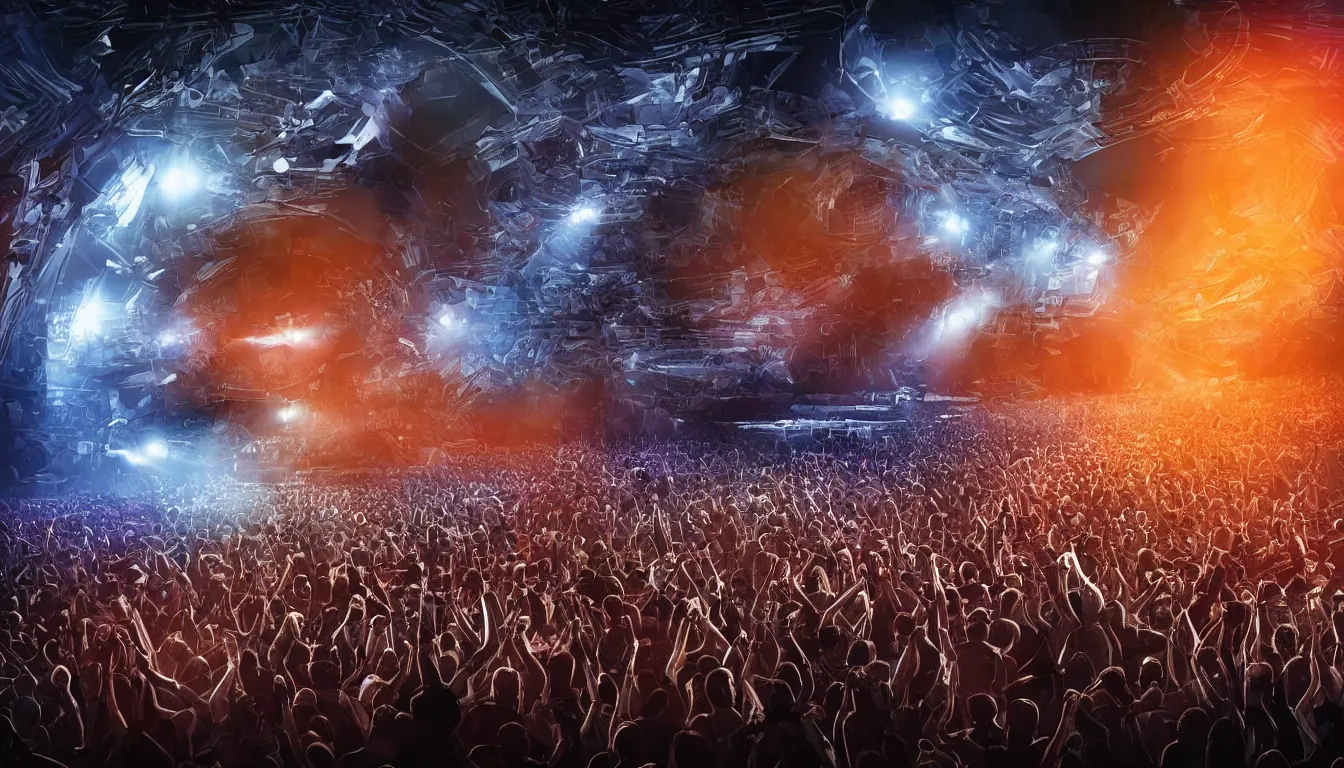 Prompt: futuristic rock concert, photorealistic, cinematic