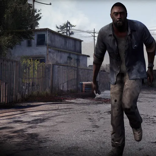 Image similar to Idris Elba as Lee Everett, The Walking Dead Game, 8k, high quality