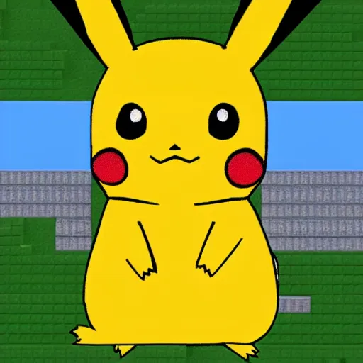 Image similar to pikachu in minecraft