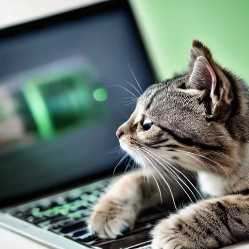 Image similar to photo of a housecat at a computer desperately trying to generate she - hulk photos