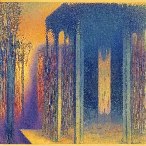 Image similar to Temple of the birds. Mikalojus Ciurlionis.