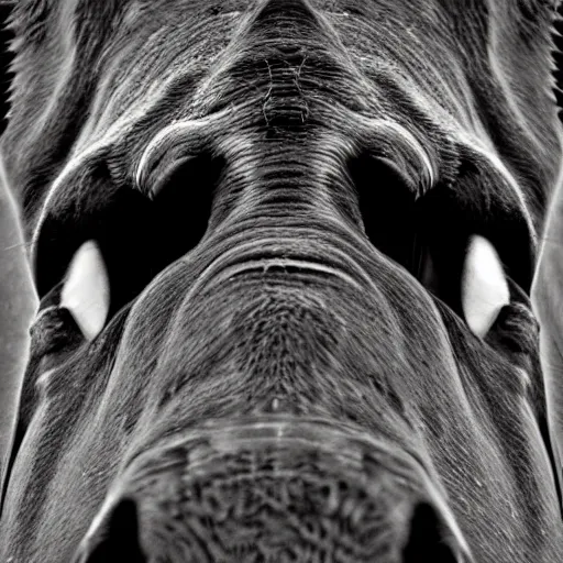 Image similar to close - up fisheye photo of a moose nose