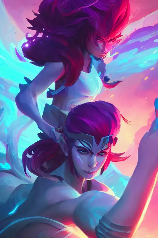 Prompt: lulu league of legends wild rift hero champions arcane magic digital painting bioluminance alena aenami artworks in 4 k design by lois van baarle by sung choi by john kirby artgerm style pascal blanche and magali villeneuve mage fighter assassin