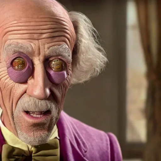 Image similar to a movie still of grandpa joe from willy wonka, finally found the lifetime supply of chocolate, dynamic lighting, 8 k, 2 0 2 2 picture of the year