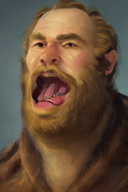 Image similar to hairy giant,art by Daniel Simon,trending on artstation, prehensile lighting product view,portrait,dutch golden age ,Digimon ,oil and canvas ,profile picture,