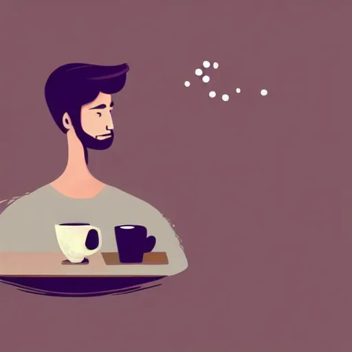 Prompt: A man swimming in a cup of coffee, digital art, trending on artstation