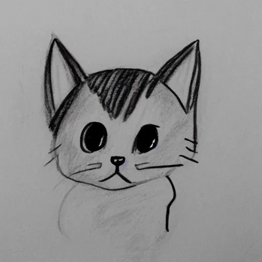 Image similar to simple drawing of a cute chibi cat