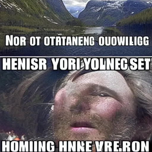 Image similar to a humilating meme about norwegian culture