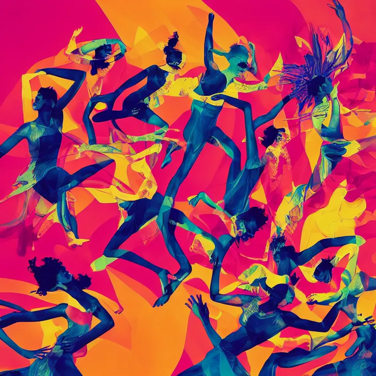 Image similar to beautiful album cover design featuring beautiful dancers by Jonathan Zawada