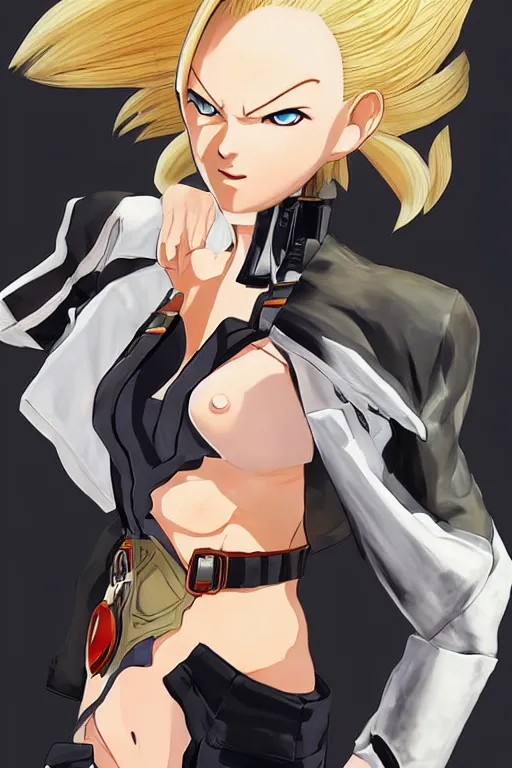 Image similar to android 18 from dbz in a spinoff in blade and soul concept art on a render by the artist Hyung tae Kim , Shigenori Soejima, Jiyun Chae, Joe Madureira, trending on Artstation by Hyung tae Kim, artbook, Stanley Artgerm Lau, WLOP, Rossdraws , Shigenori Soejima