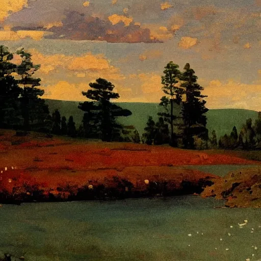 Prompt: a beautiful landscape scenic painting, winslow homer art style, 4 k, modern