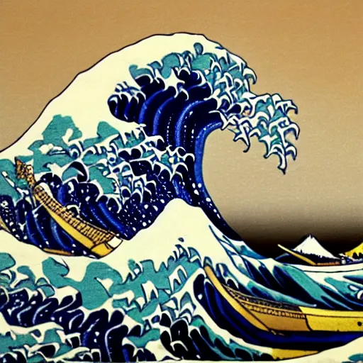 Prompt: the great wave of Kanagawa with dragonfruit